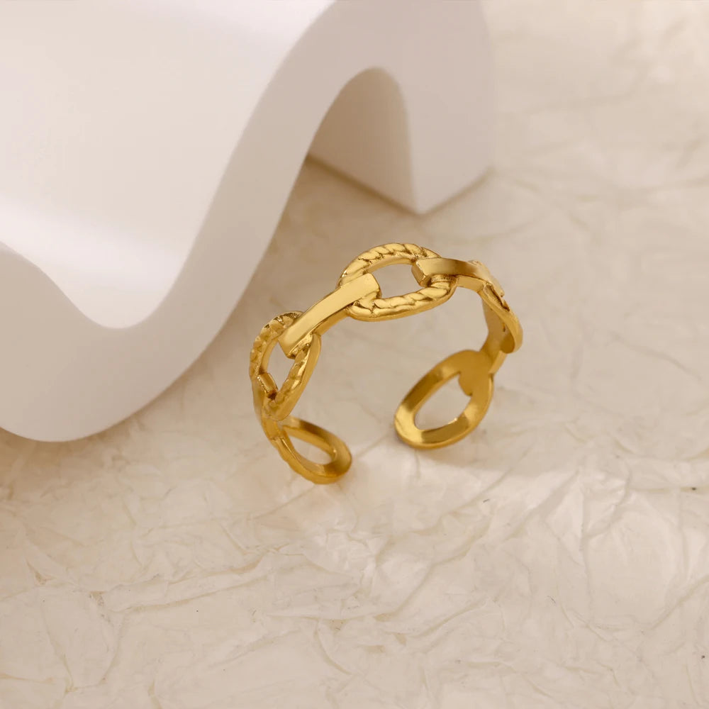 Evil Eye Gold Zircon Adjustable Ring