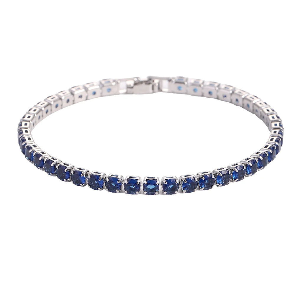 4mm Cubic Zirconia Tennis Bracelet – Elegant Gold & Silver Design