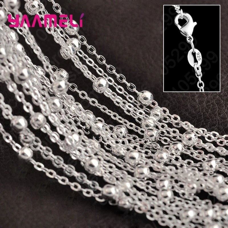 10PCS 925 Sterling Silver Chain Necklace Set