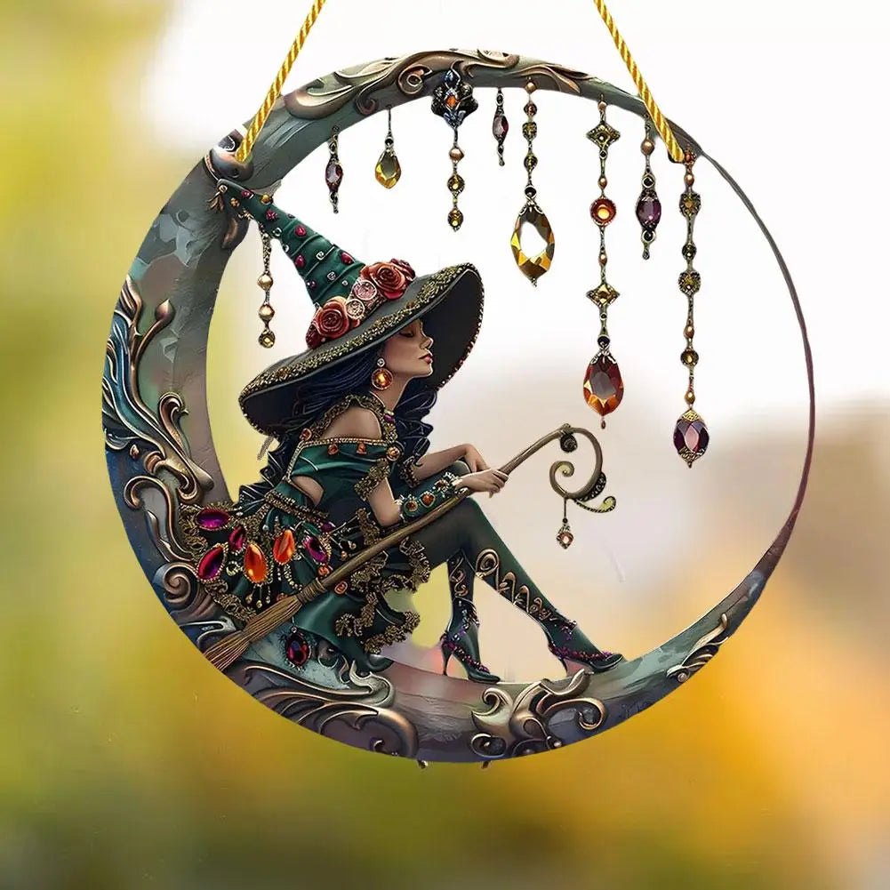Moonlit Witch Window Hanging