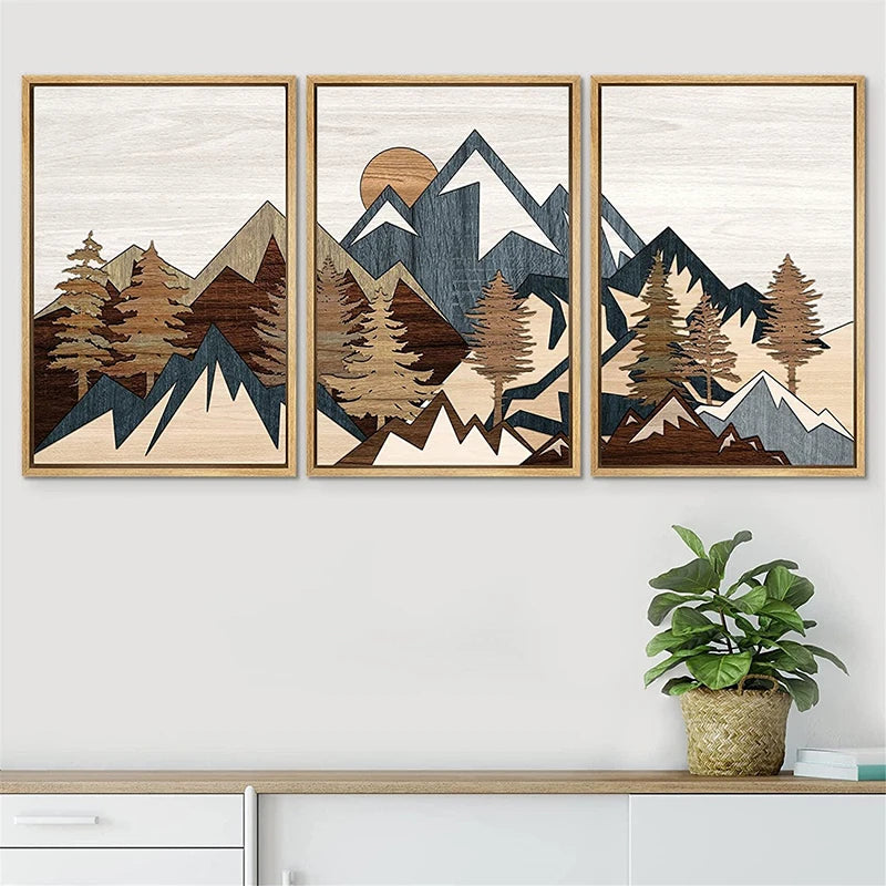 3-Piece Mountain Canvas Wall Art