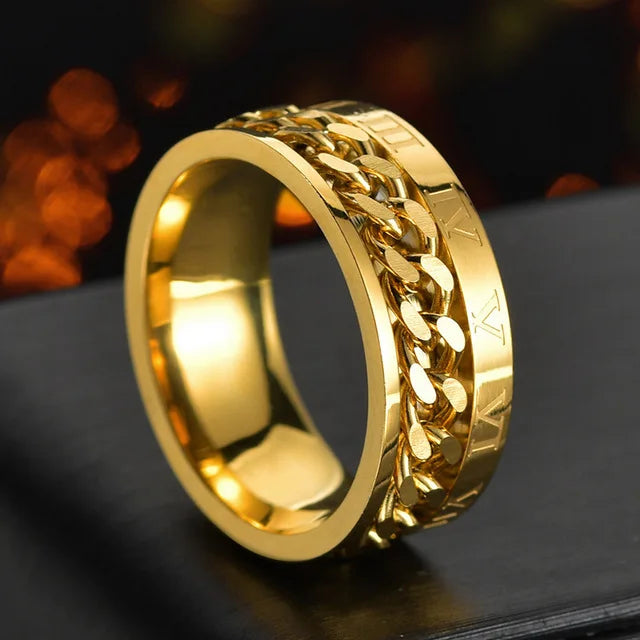 Rotatable Stainless Steel Punk Spinner Ring