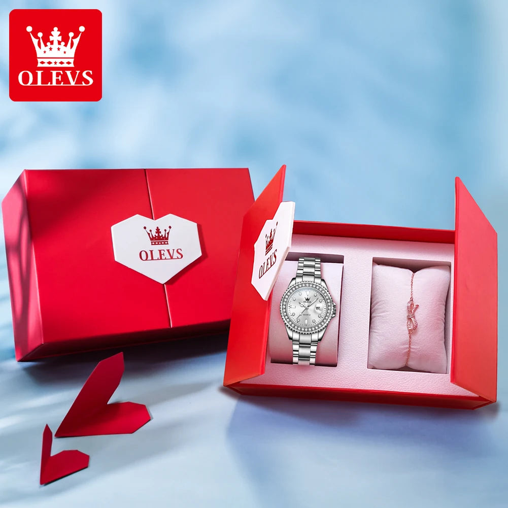OLEVS Women’s Elegant Quartz Watch Gift Set
