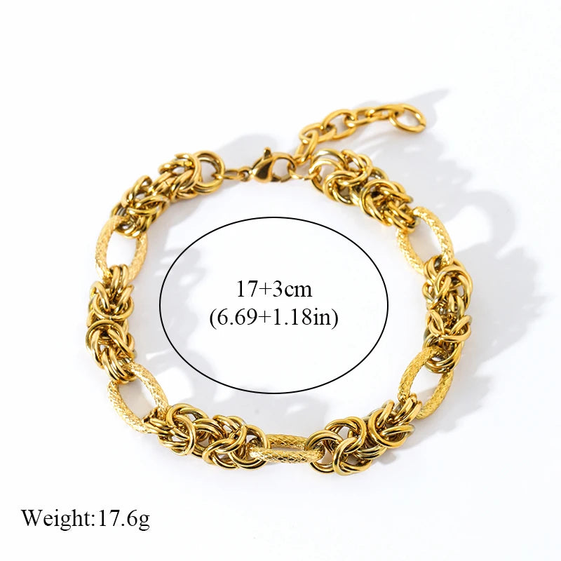 18K Gold-Plated Twisted Stainless Steel Bracelet