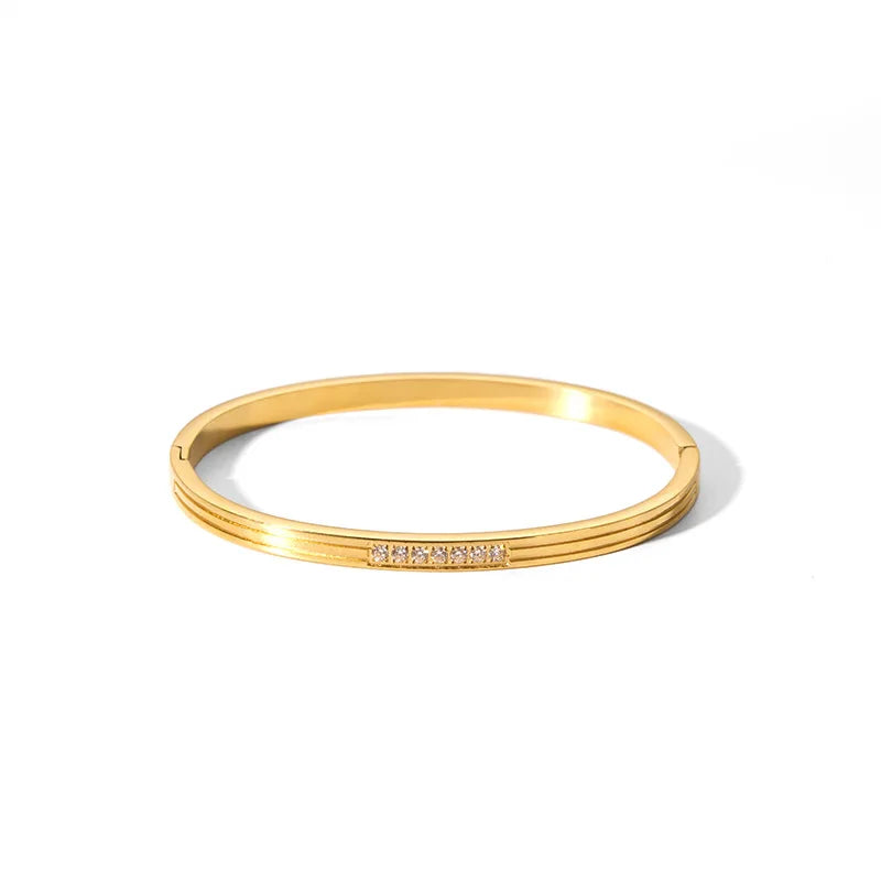 Elegant CZ Stainless Steel Women’s Bracelet