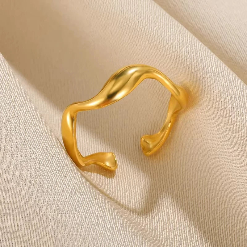Gold Geometric 316L Stainless Steel Ring