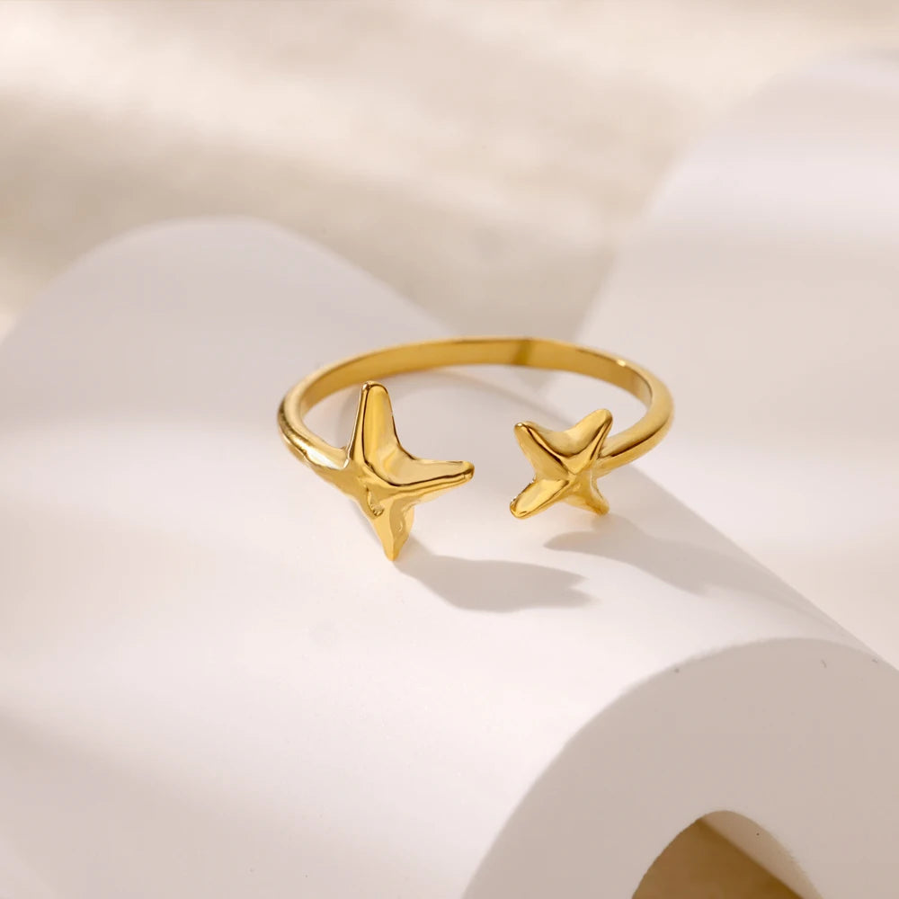 Evil Eye Gold Zircon Adjustable Ring