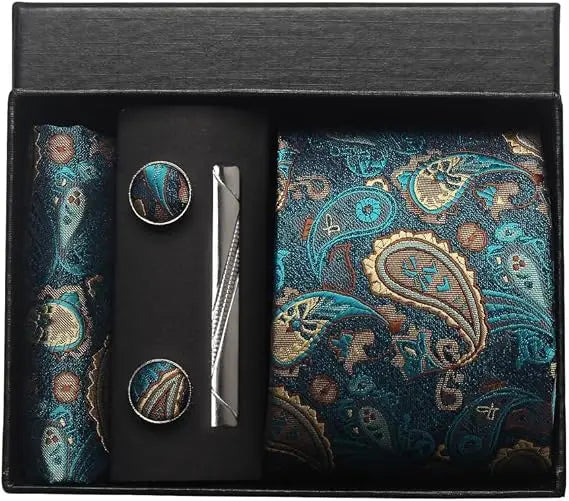 Luxury Silk Paisley Men’s Tie Gift Set