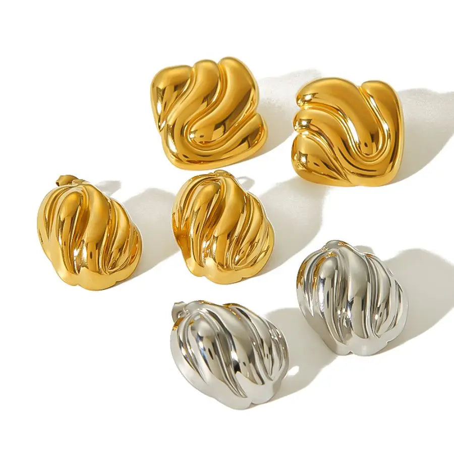 Wave-Textured Hoop Earrings