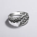 925 Sterling Silver Angel Wing Adjustable Ring
