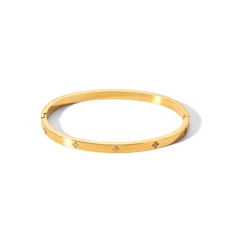 Elegant CZ Stainless Steel Women’s Bracelet