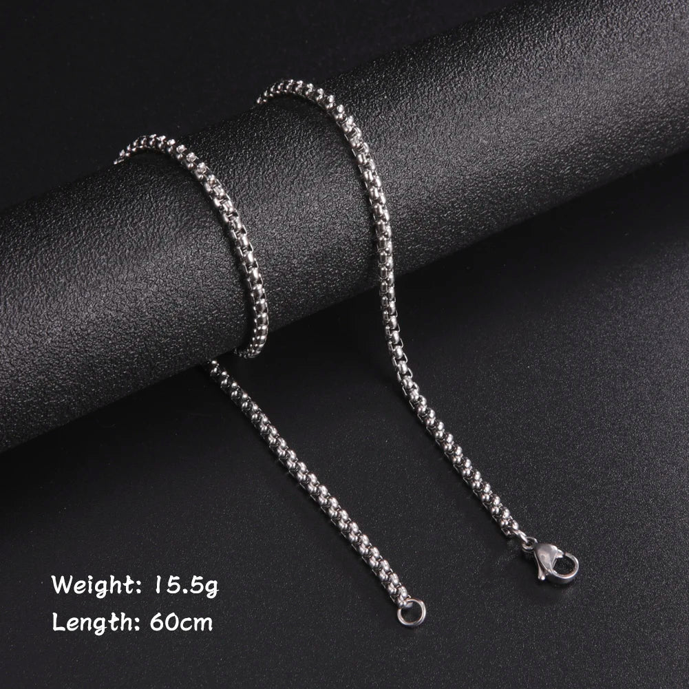 Skyrim 60cm Black Gold Stainless Box Chain