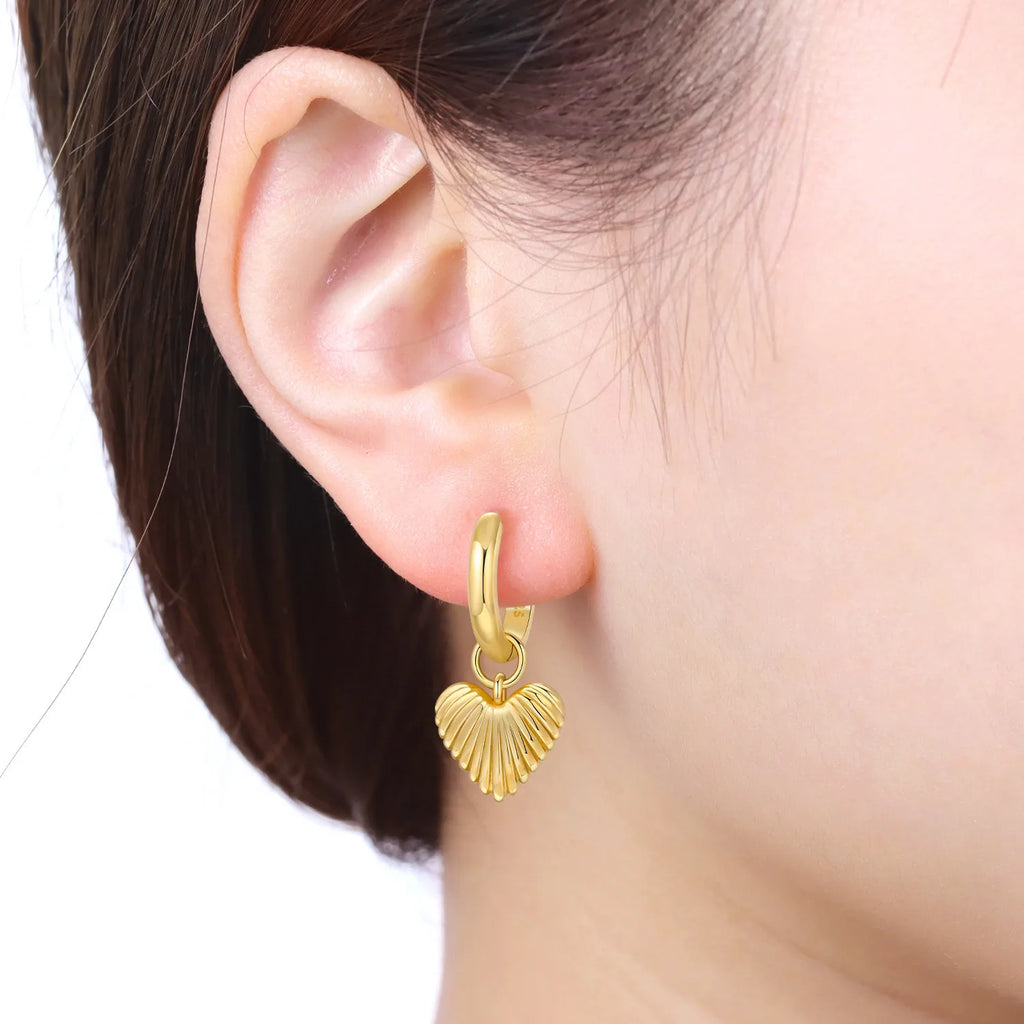 925 Sterling Silver 18K Gold-Finished Hoop Earrings