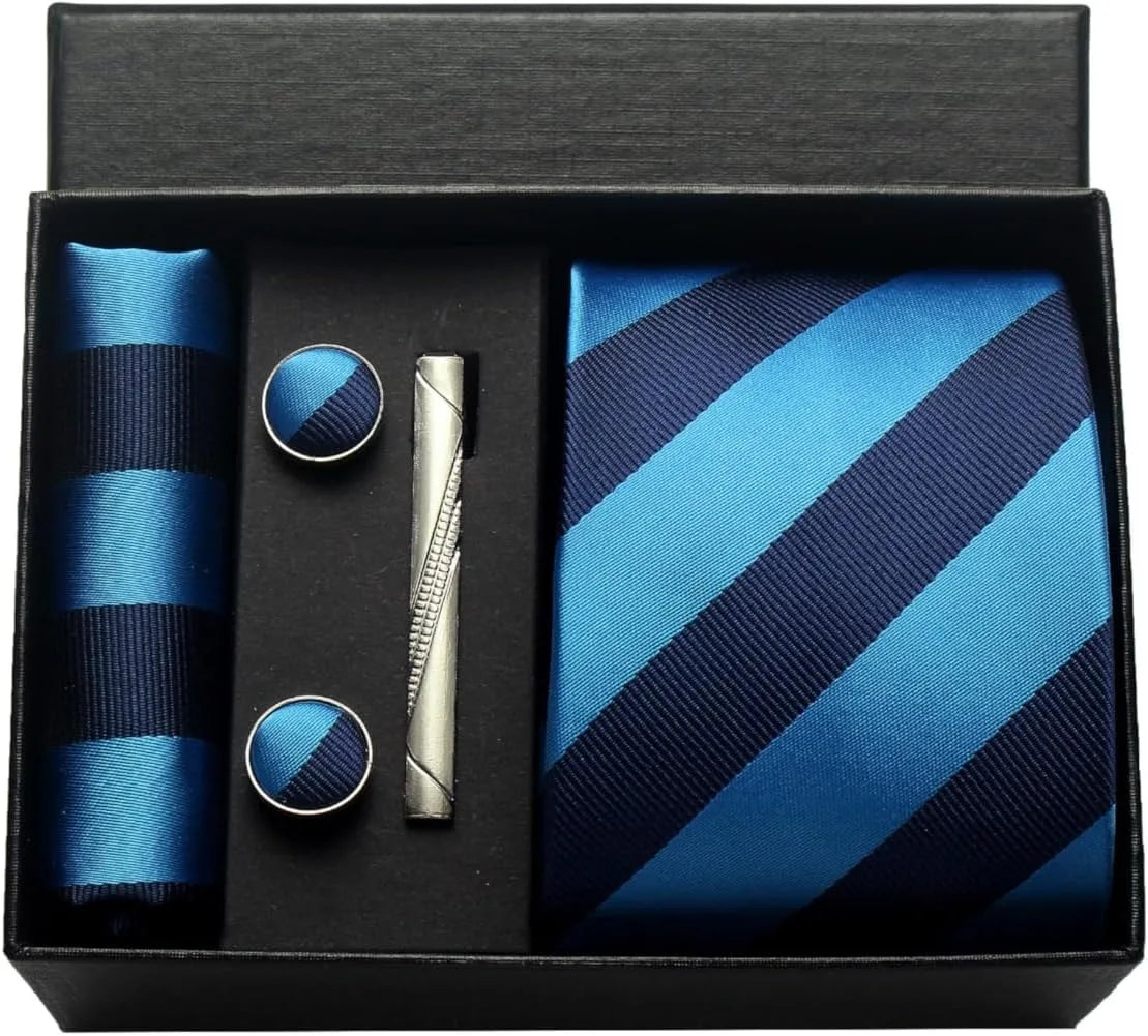 Men’s 100% Silk Tie Set with Gift Box