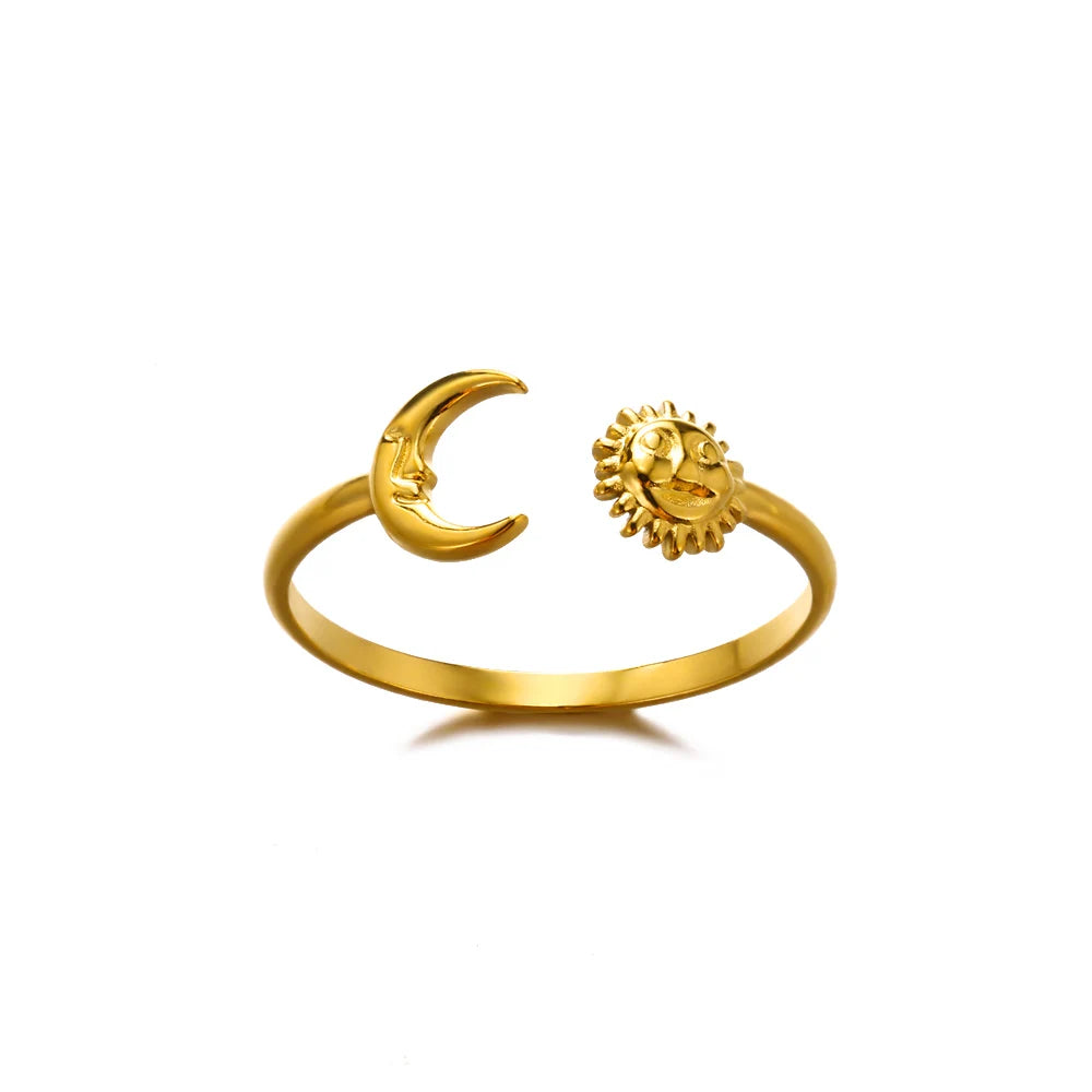 Gold Stainless Steel Classic Women's Ring