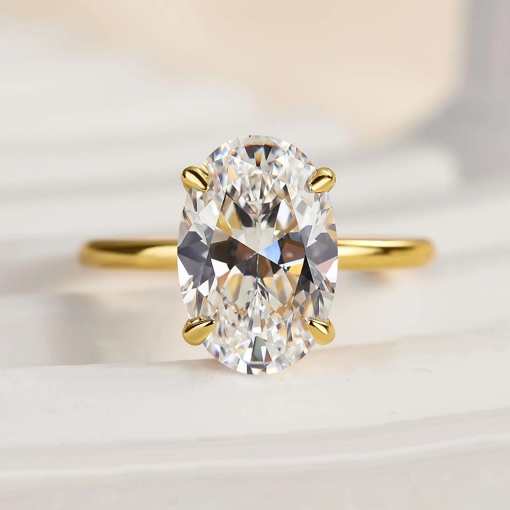 Sterling Silver Zircon Engagement Ring for Women