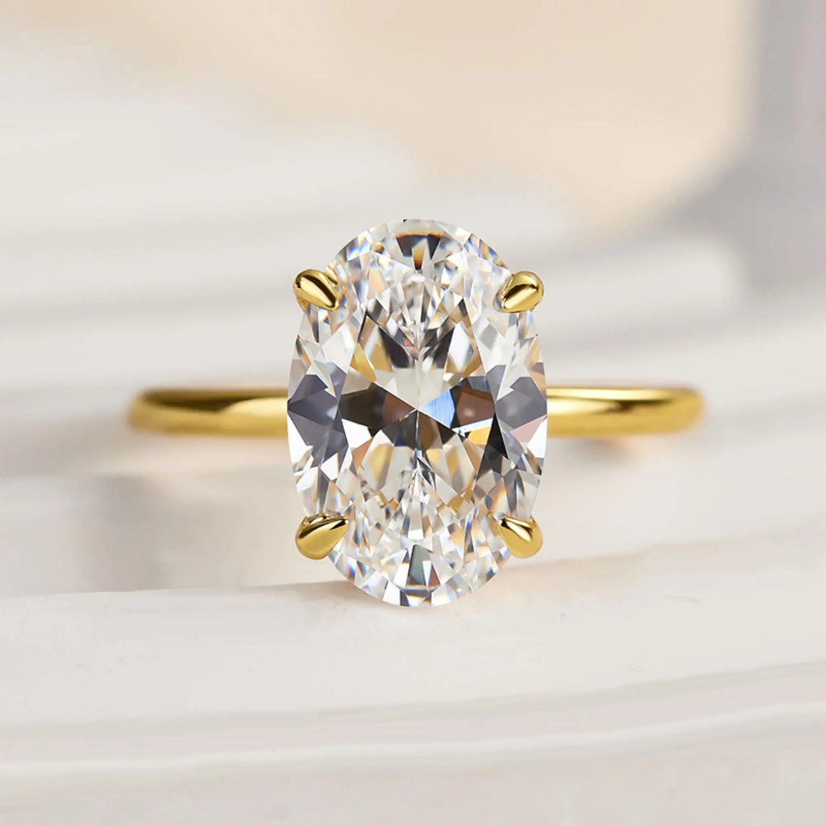 Sterling Silver Zircon Engagement Ring for Women