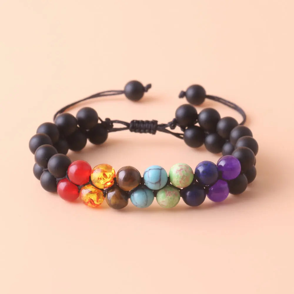 7 Chakra Crystal Bead Bracelet – Adjustable Yoga & Meditation Design