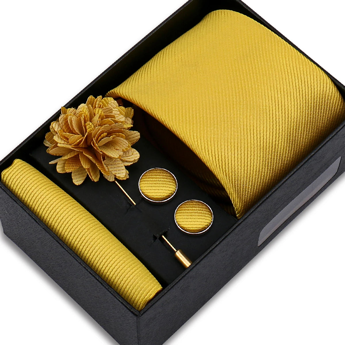 Men’s Solid Color Tie & Accessories Set