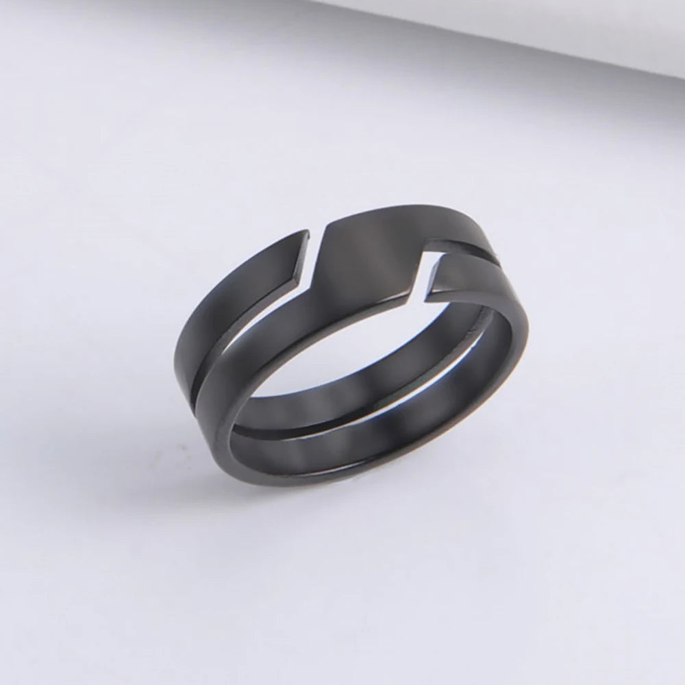 Black Stainless Steel Minimalist Unisex Ring