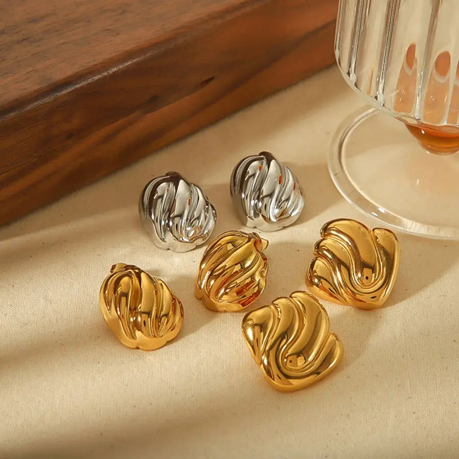 Wave-Textured Hoop Earrings