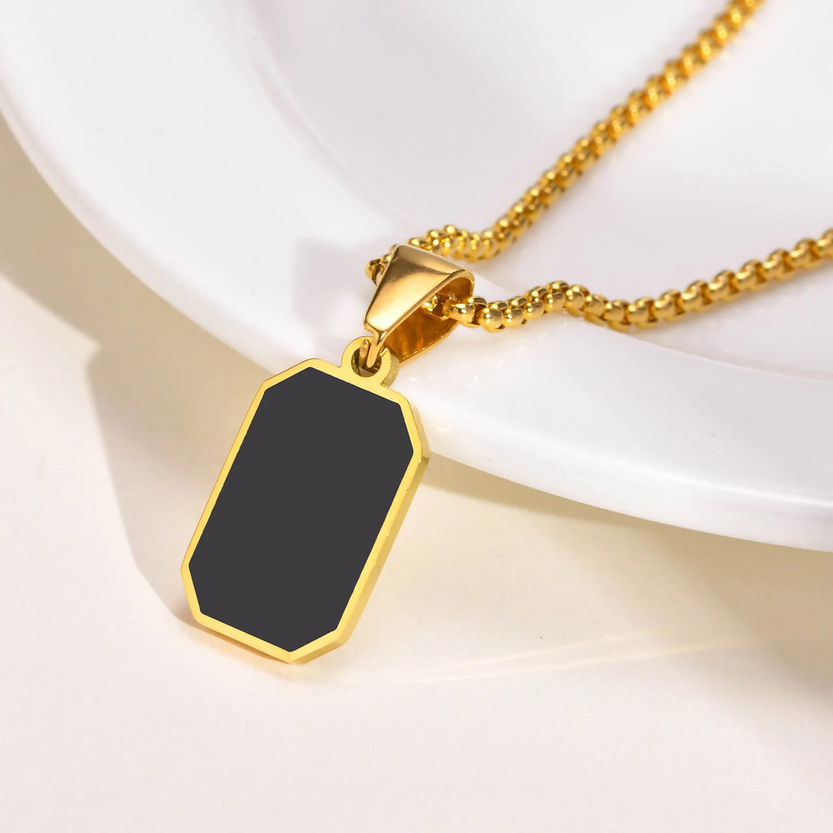 Vnox Men’s Small Stainless Steel Dog Tag Necklace