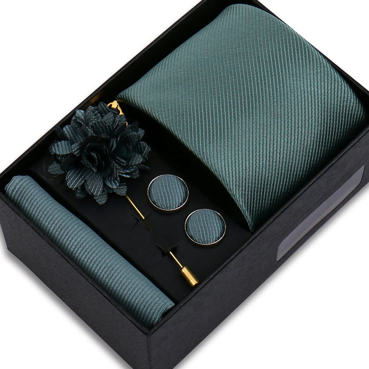 Men’s Solid Color Tie & Accessories Set