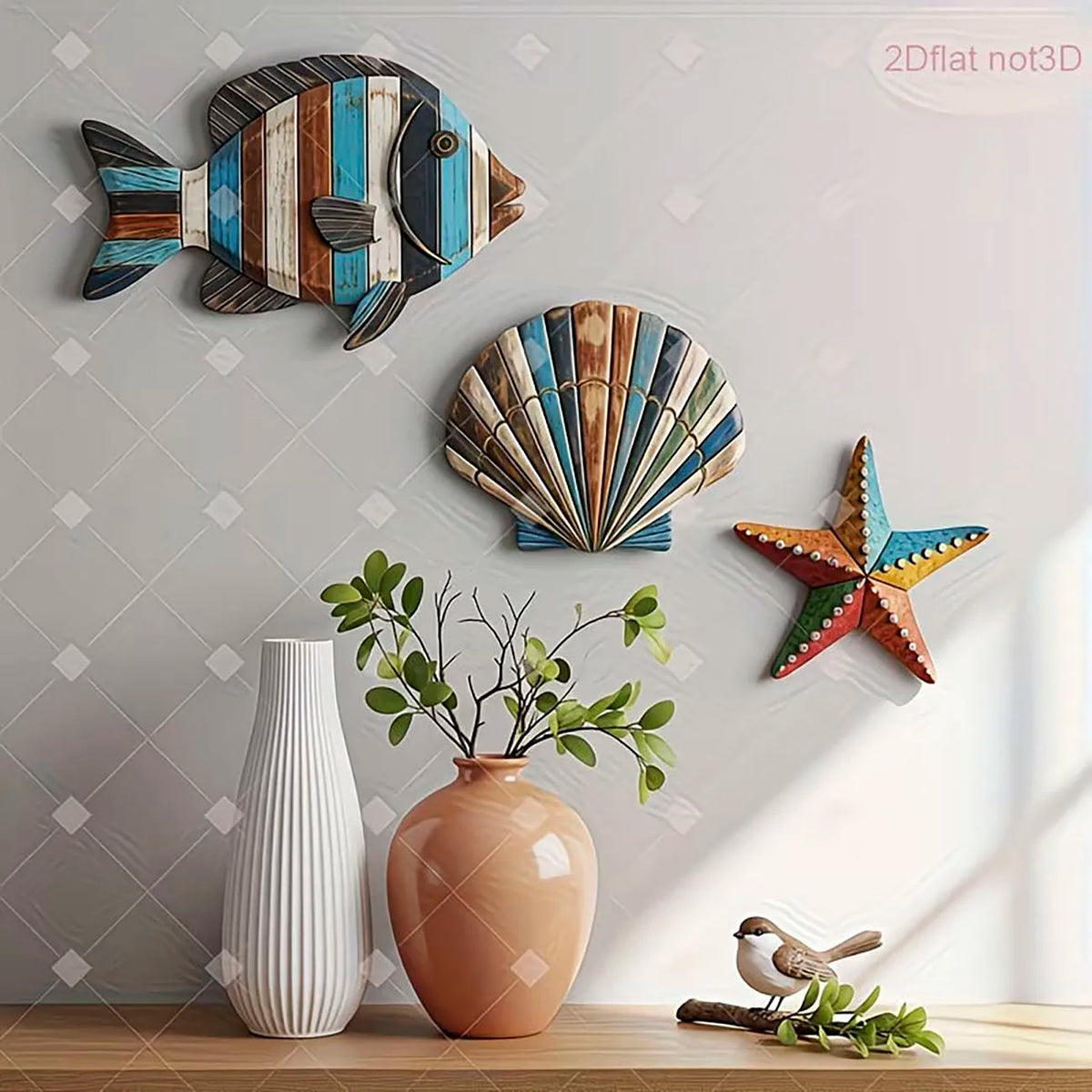 3-Piece Coastal Wooden Wall Decor