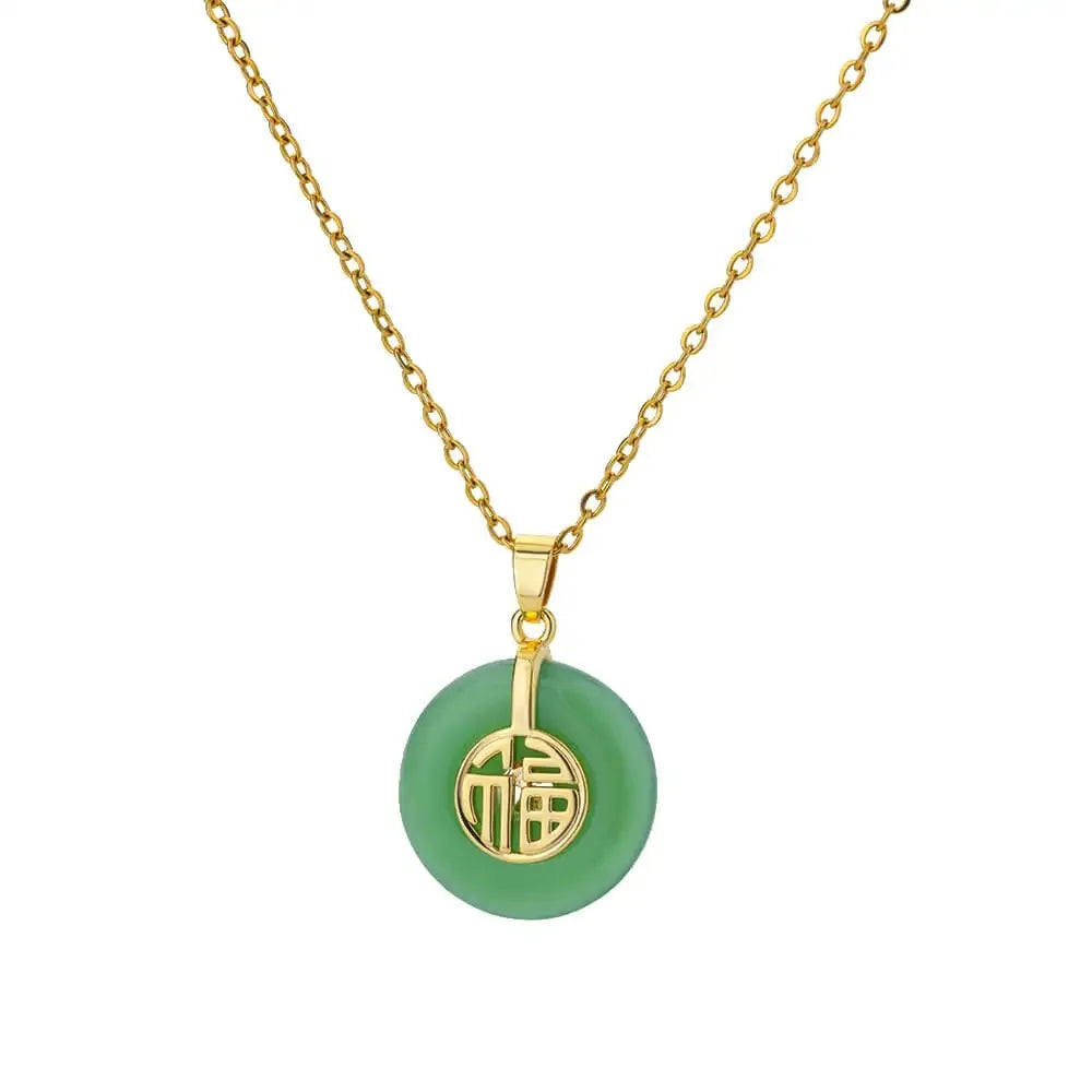 Gold Opal Oval Pendant Necklace for Women