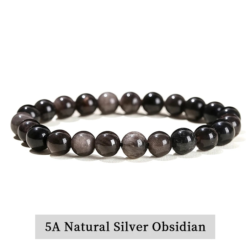 Natural Stone Bead Bracelet – Amethyst, Tiger Eye & Crystal Design for Men & Women