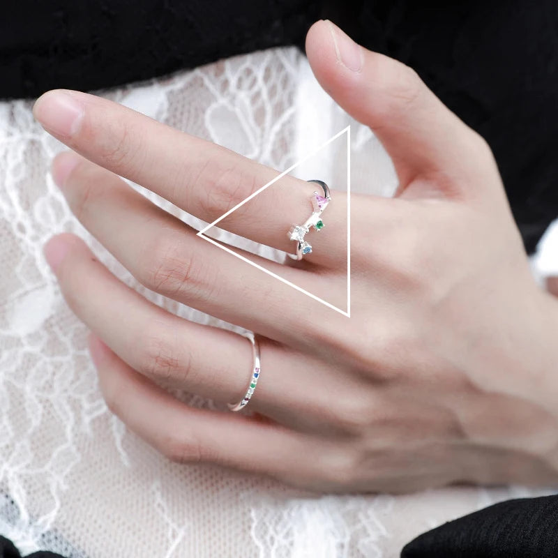 Sterling Silver Hollow Love Heart Ring for Women