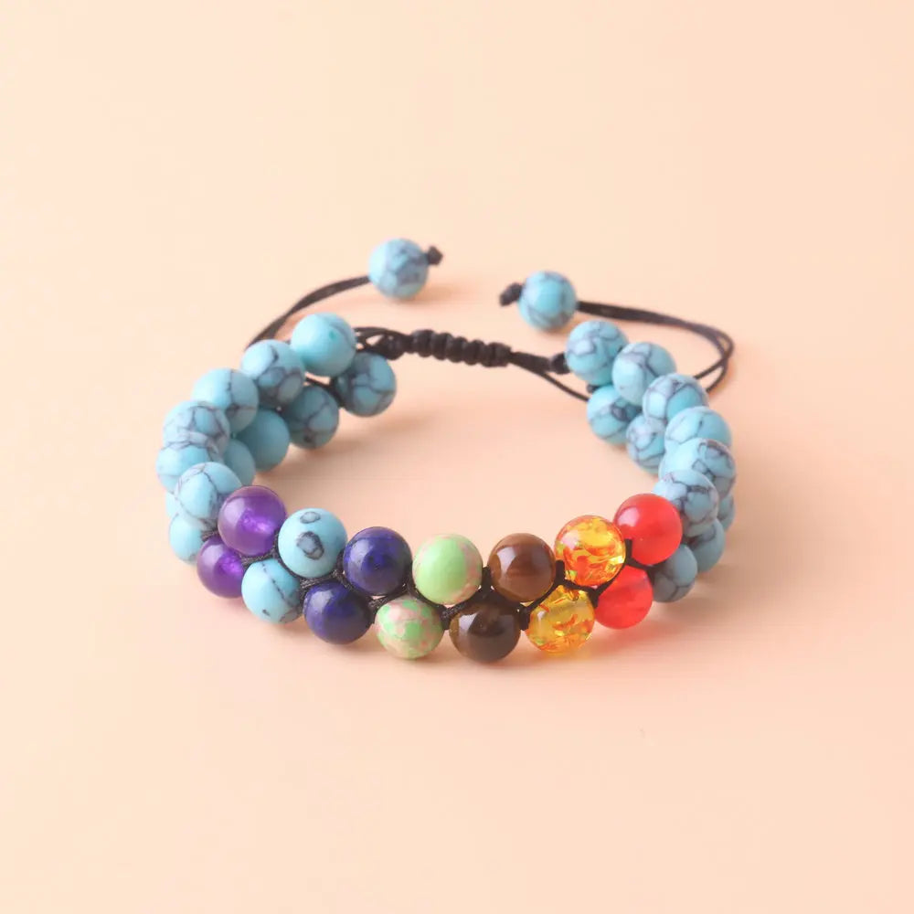 7 Chakra Crystal Bead Bracelet – Adjustable Yoga & Meditation Design