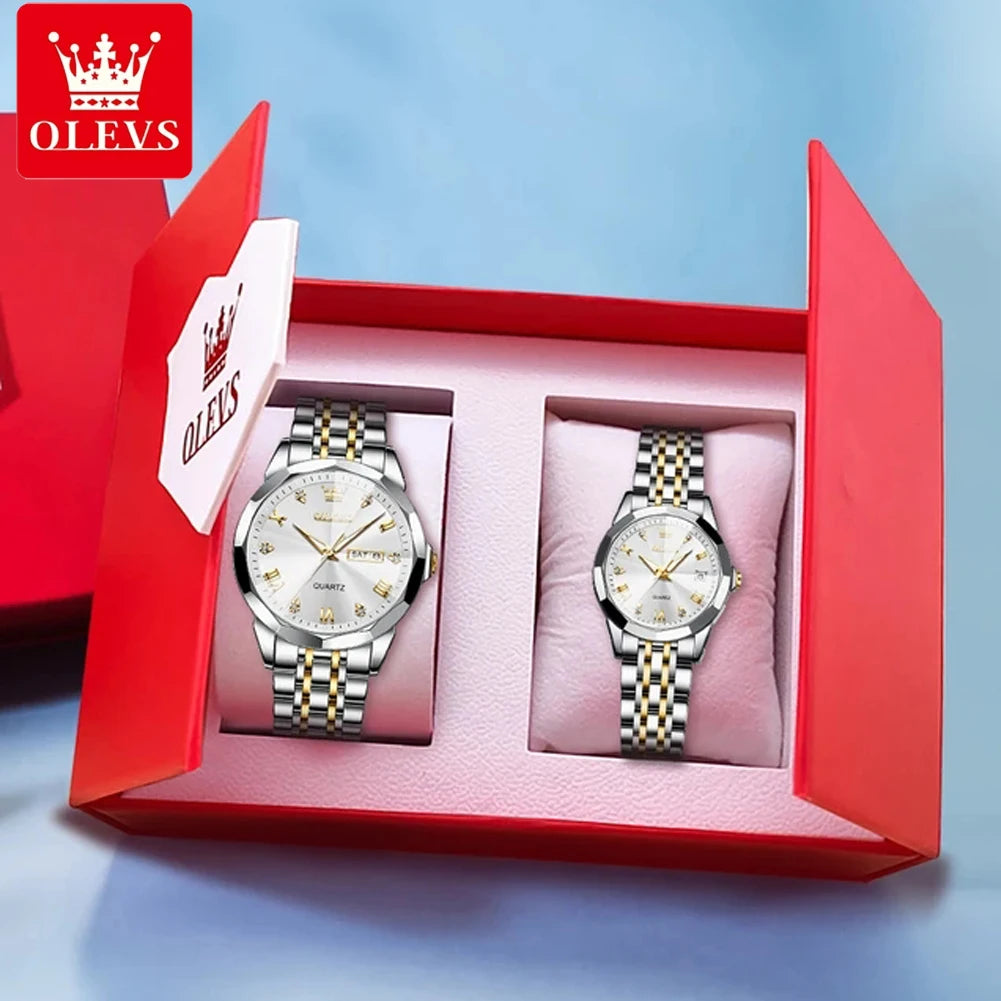 OLEVS 9931 Luxury Couple Quartz Watches