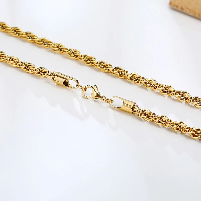 Vnox Dainty Gold Rope Chain Necklace
