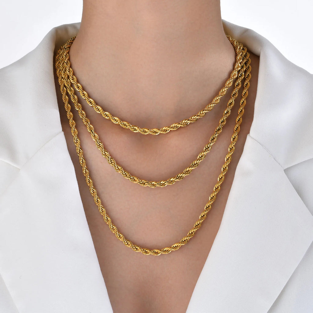 Vnox Dainty Gold Rope Chain Necklace