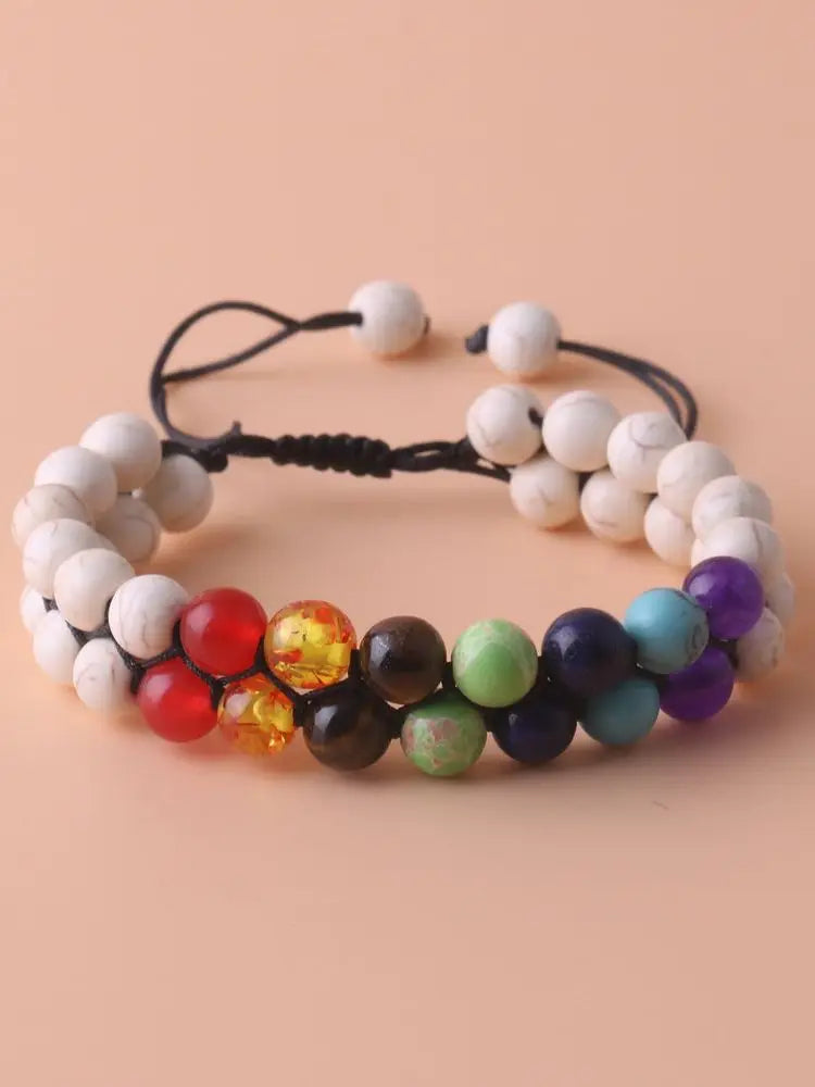 7 Chakra Crystal Bead Bracelet – Adjustable Yoga & Meditation Design