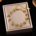 18K Gold-Plated Twisted Stainless Steel Bracelet