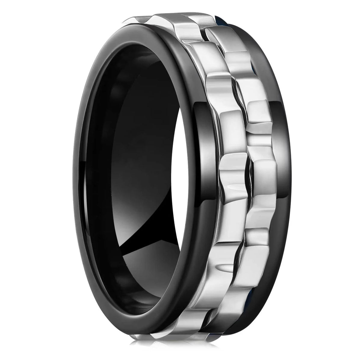 Men’s Titanium Steel Gear Spinner Ring