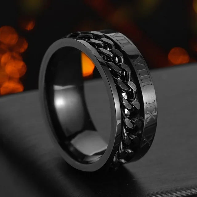 Rotatable Stainless Steel Punk Spinner Ring