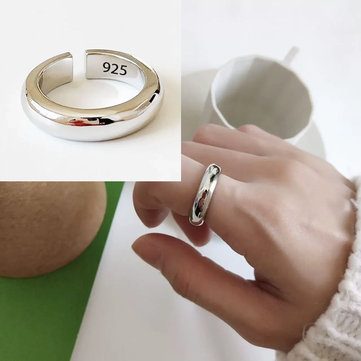 925 Sterling Silver Retro Flower Ring