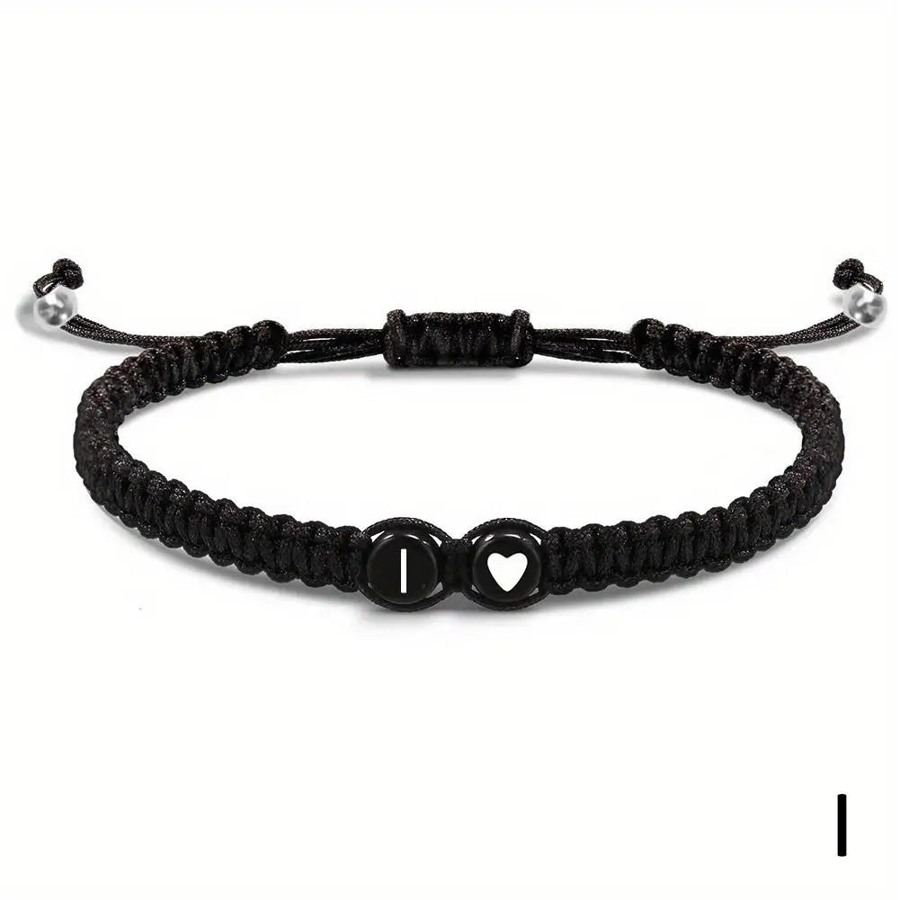 Initial Heart Bracelet – Adjustable A-Z Design for Men & Women