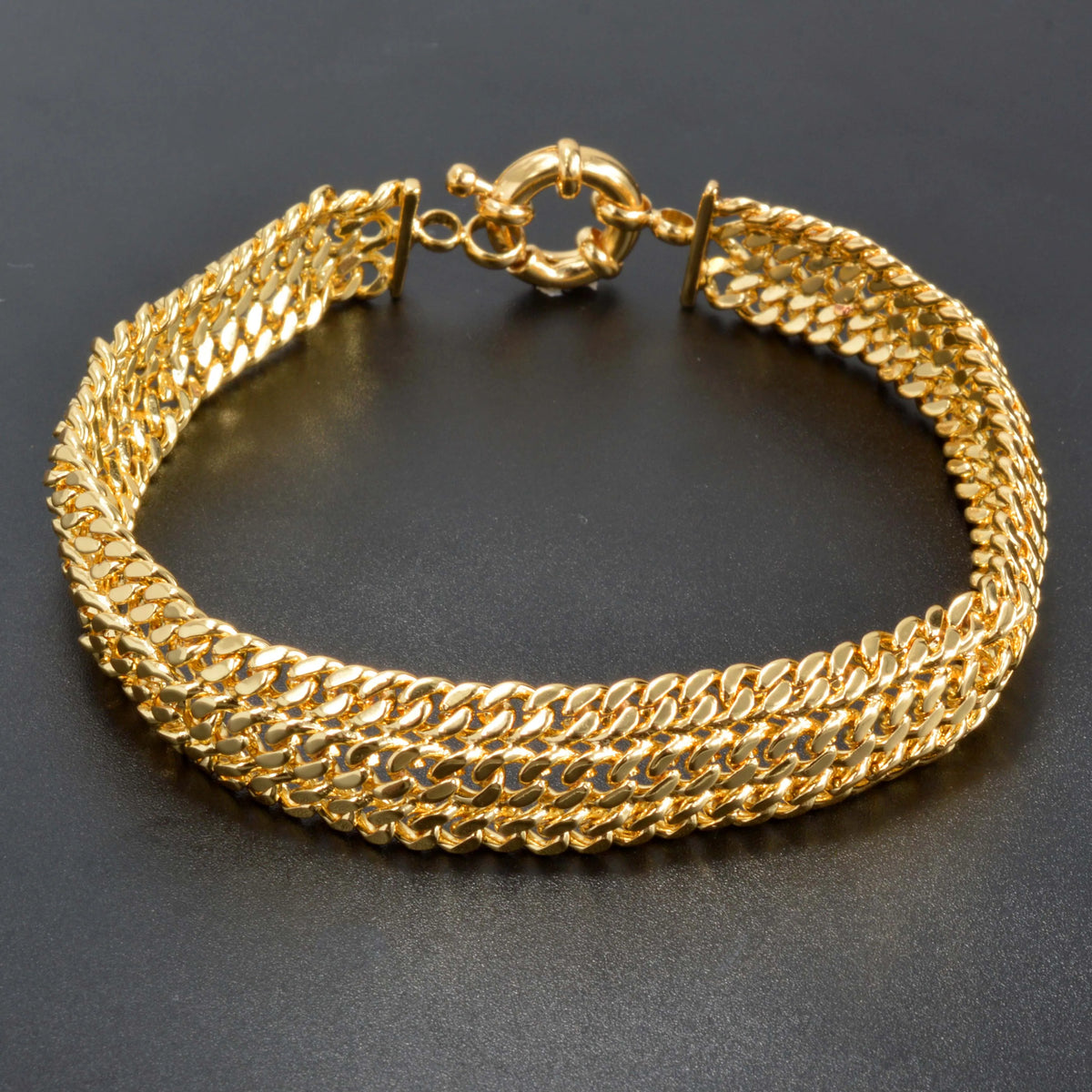 18K Gold Plated Miami Curb Chain Bracelet