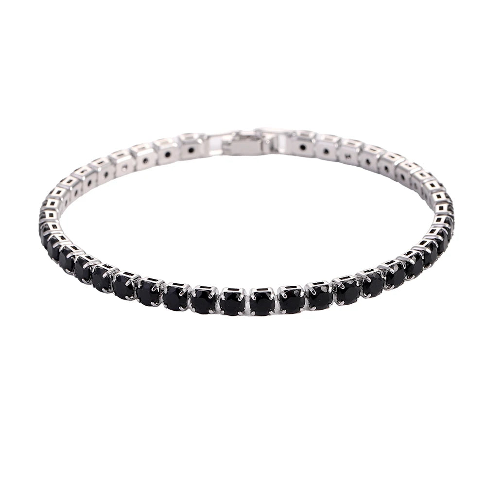 4mm Cubic Zirconia Tennis Bracelet – Elegant Gold & Silver Design