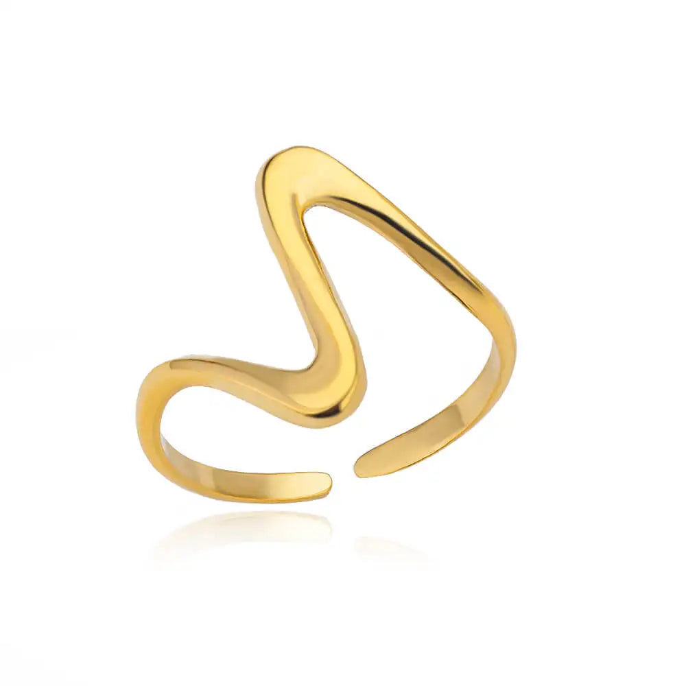 Gold Stainless Steel Waterproof Open Ring