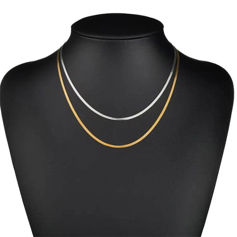Gold Snake Chain Choker Necklace Unisex