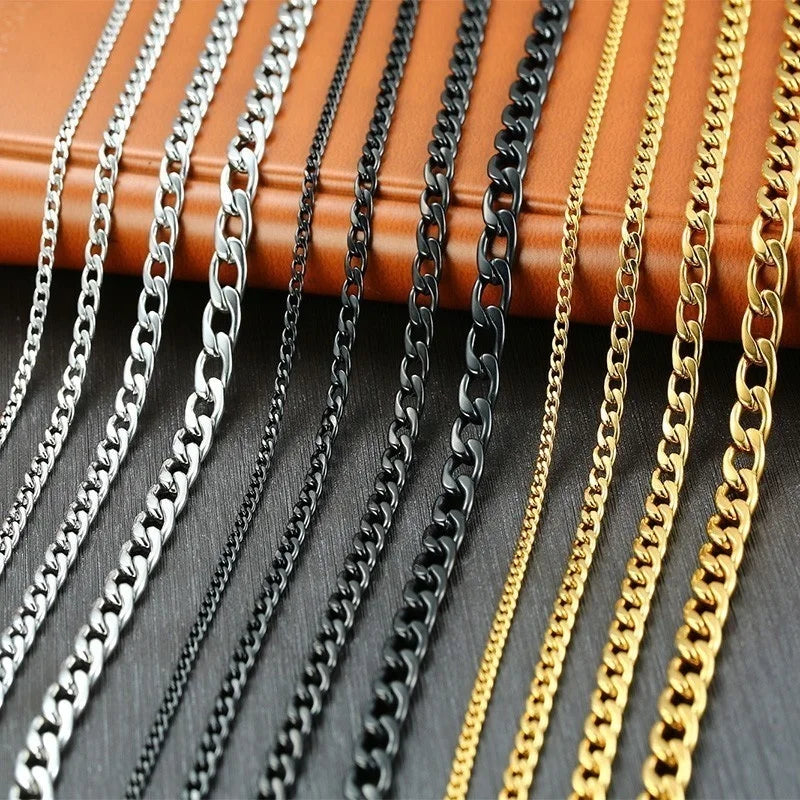 Vnox Men’s Black Gold Cuban Link Chain