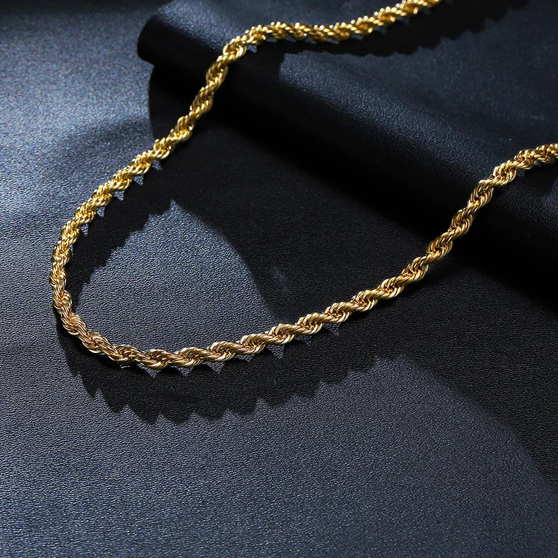 Vnox Dainty Gold Rope Chain Necklace
