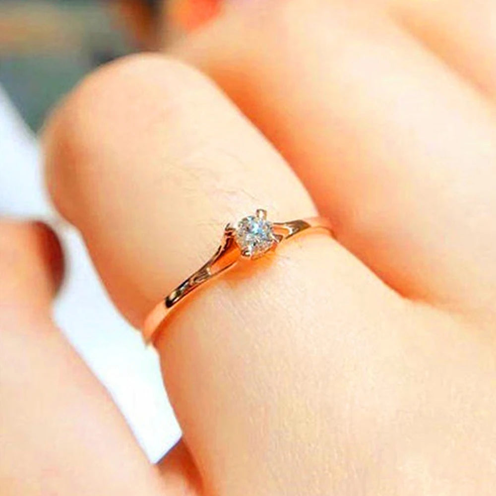 Minimalist 4mm Cubic Zirconia Wedding Ring