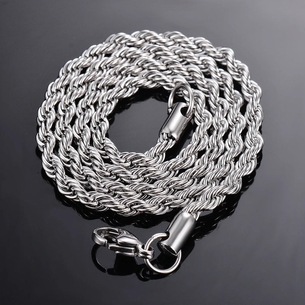925 Sterling Silver Rope Chain Necklace/Bracelet