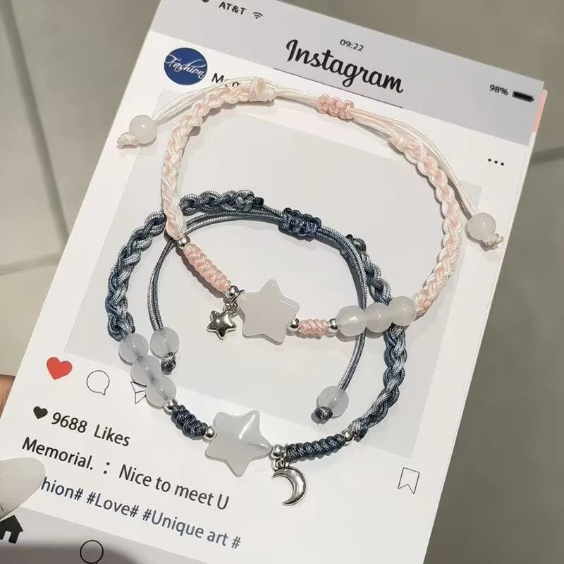 Cute Resin Star Bracelet – Braided Design for Men & Women